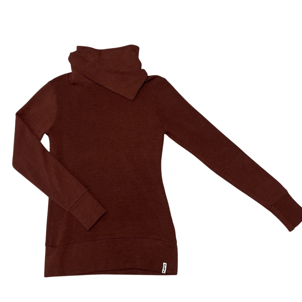 KAVU Burgundy Cowl Neck Sweater Womens M Knit Pullover Cozy Outdoor Boho